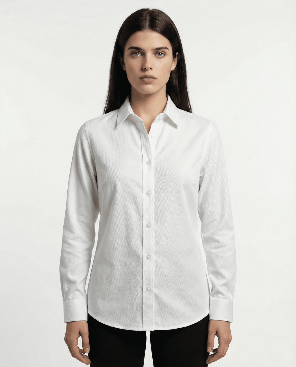 Camisa gabardina Dama Blanco manga larga