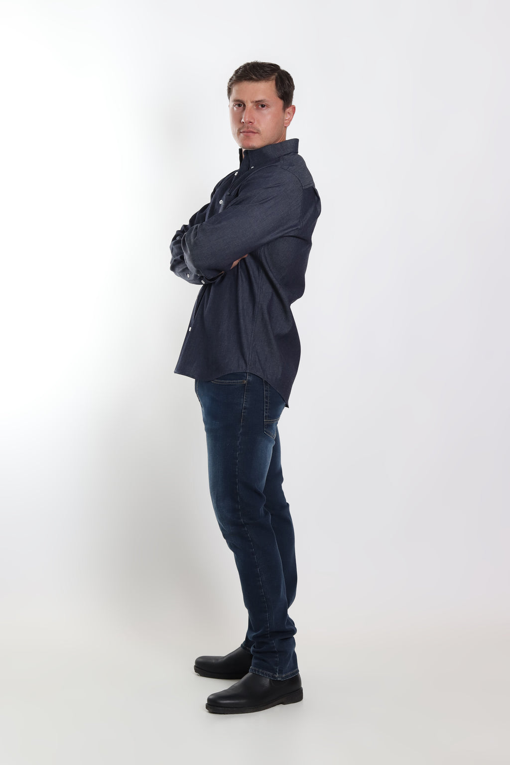 Camisa de Mezclilla caballero Manga larga