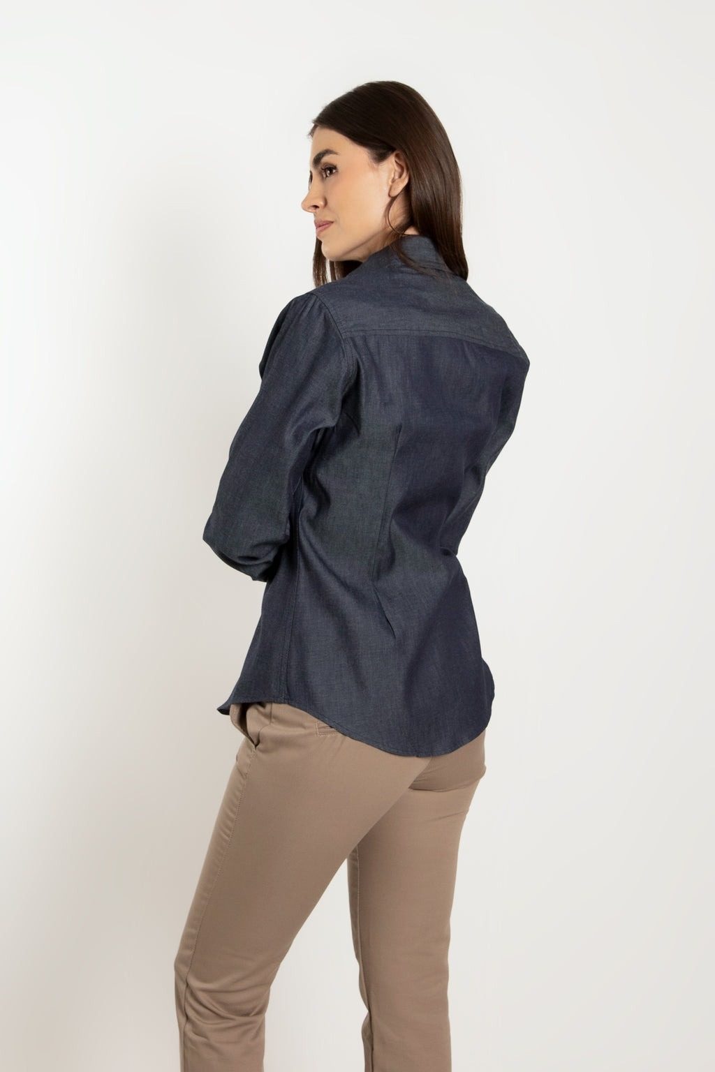 Camisa de Mezclilla Dama Manga larga