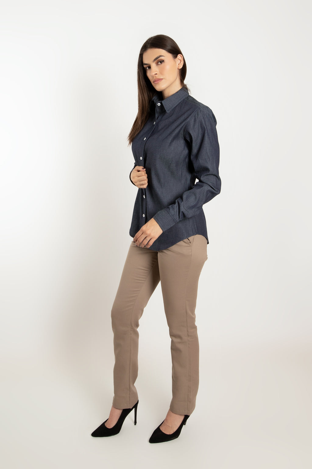 Camisa de Mezclilla Dama Manga larga