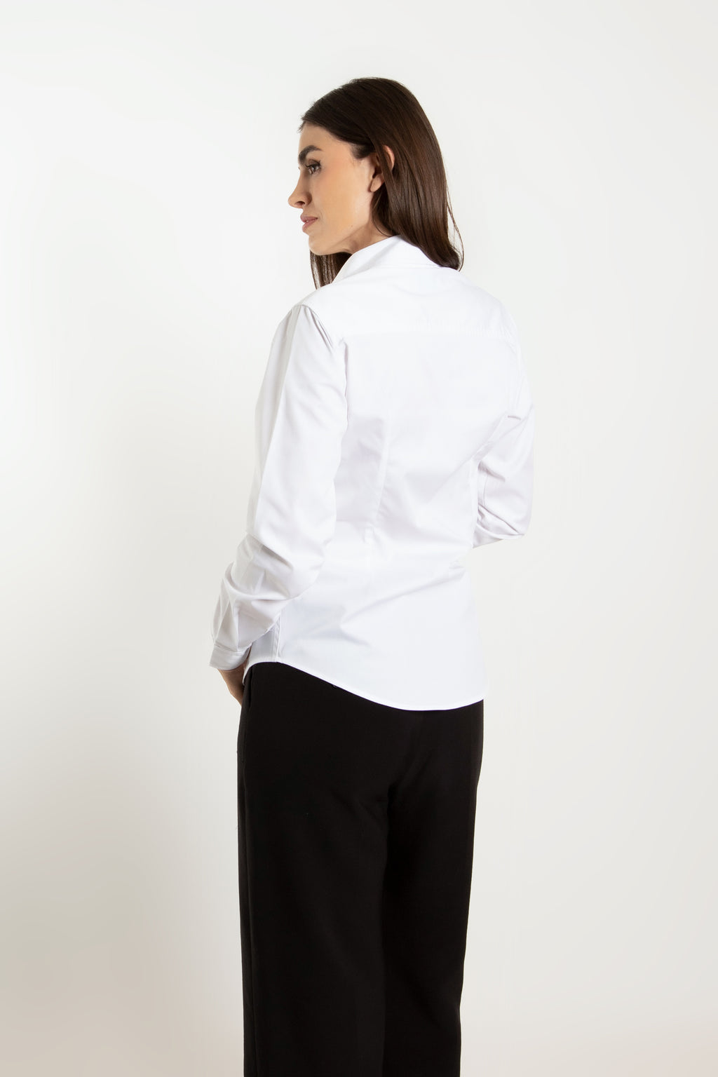 Camisa Dama oxford blanca manga larga